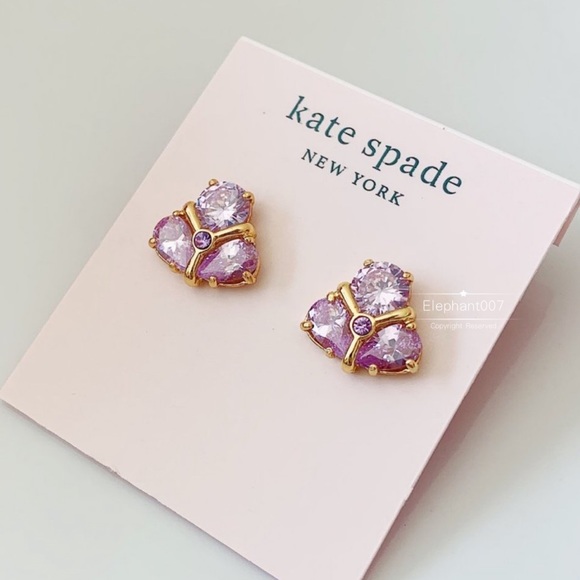 Kate Spade purple crystal stud earrings - Picture 4 of 4